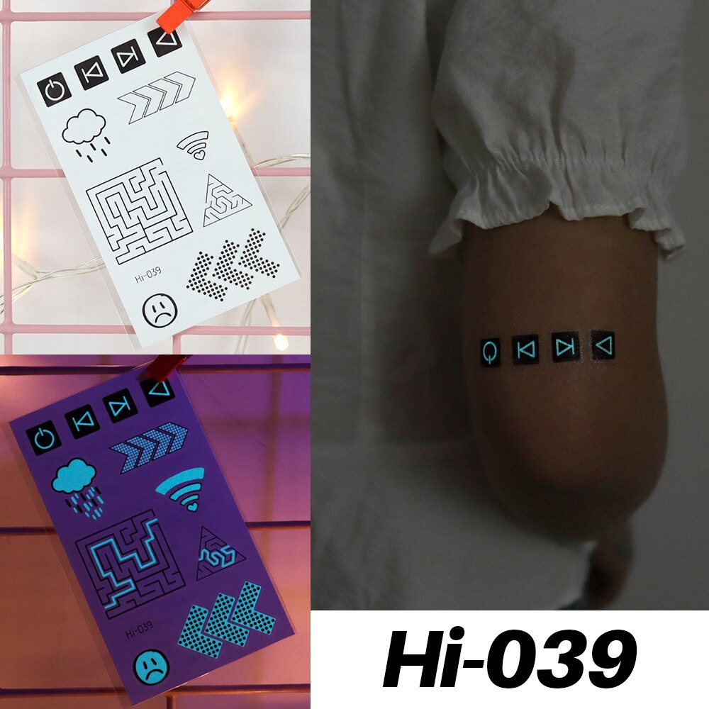 Blue Luminous Tattoo Stickers - Festigal
