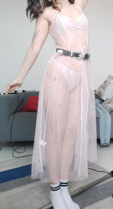 Transparent Mesh Dress - Festigal