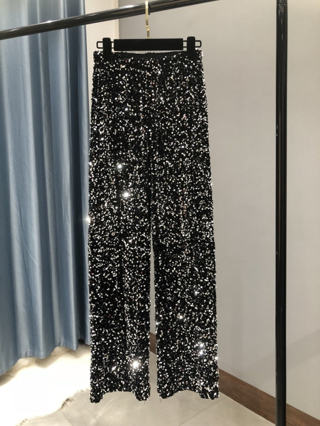 Wide Leg Sequin Pants - Festigal