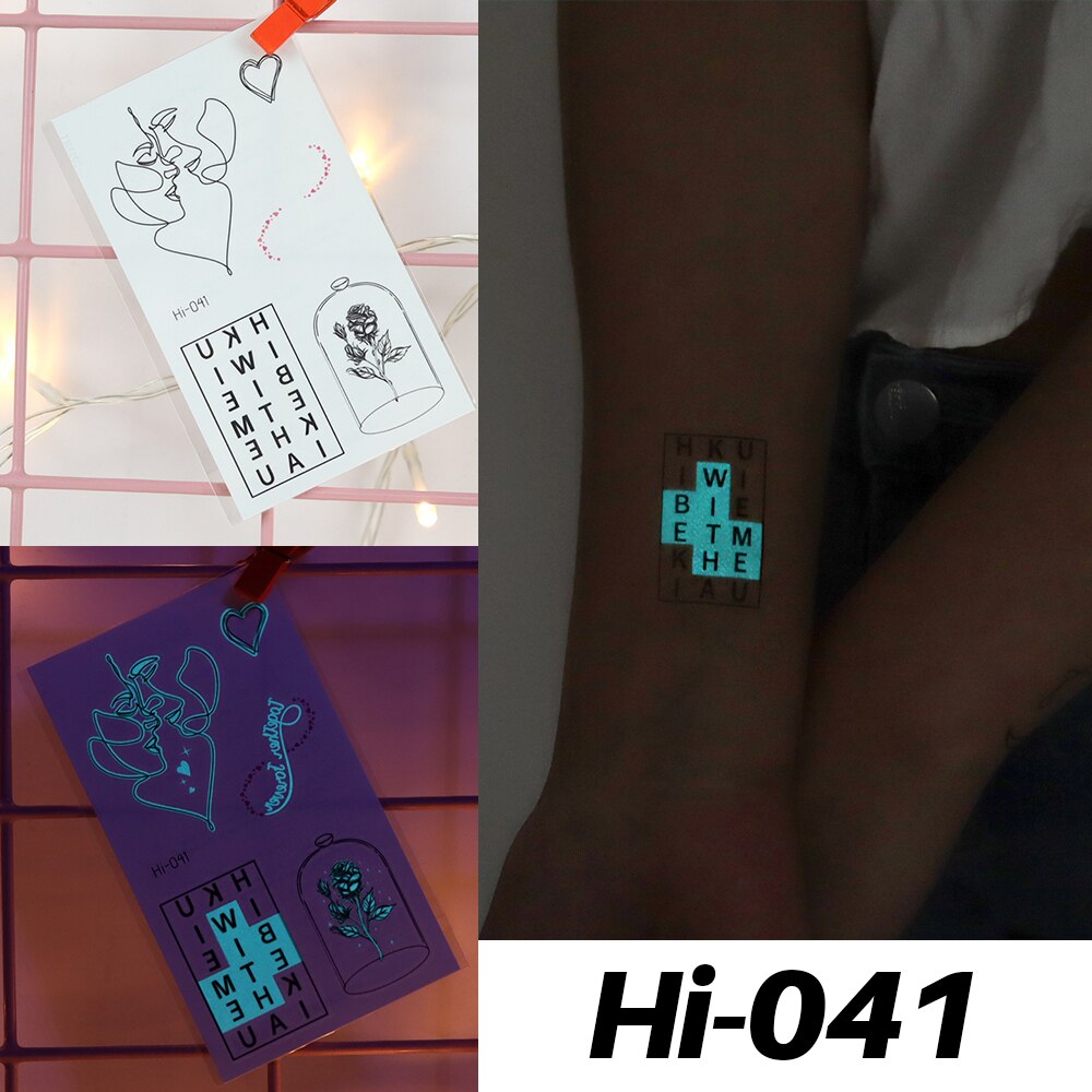 Blue Luminous Tattoo Stickers - Festigal