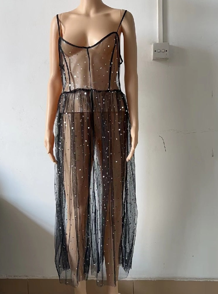 Transparent Mesh Dress - Festigal