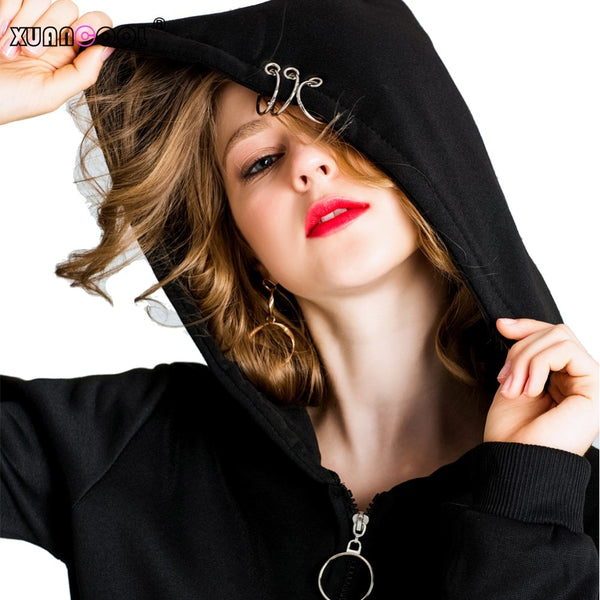 Indie Punk Iron Rings Hoodie - Festigal