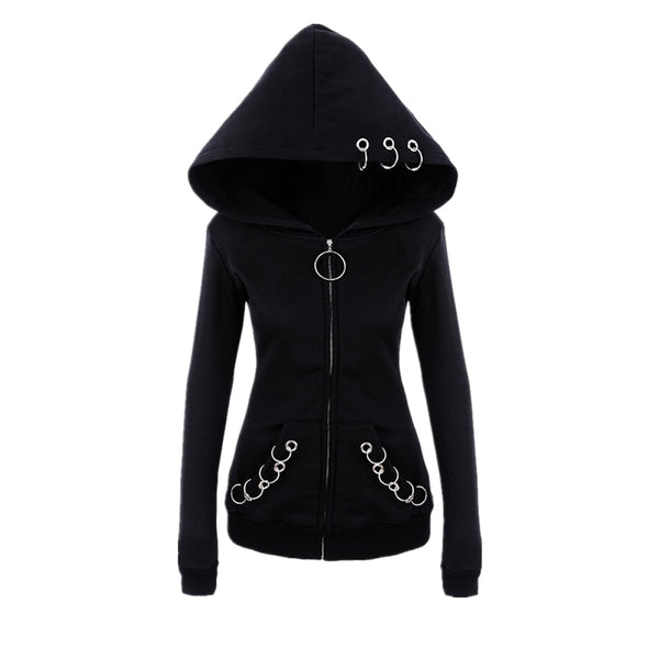 Indie Punk Iron Rings Hoodie - Festigal