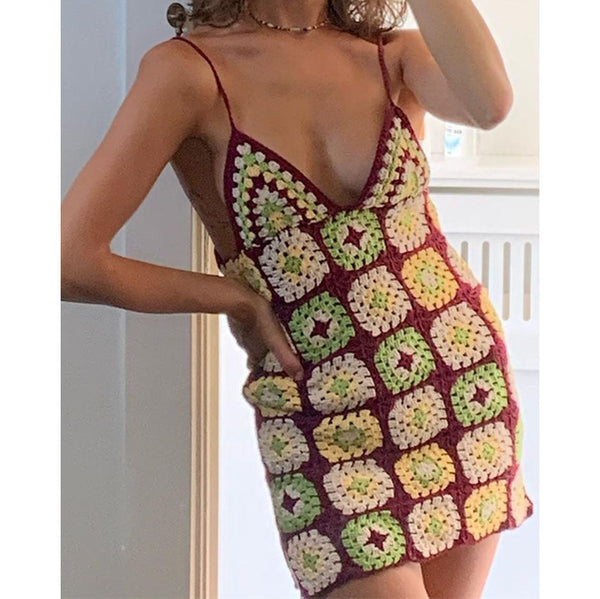 Boho Crochet Sling Dress - Festigal
