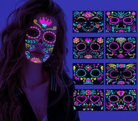 Day of The Dead Glow In The Dark Face Stickers - Festigal