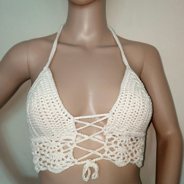 Handmade Crochet Bralette Lingerie Top. - Festigal
