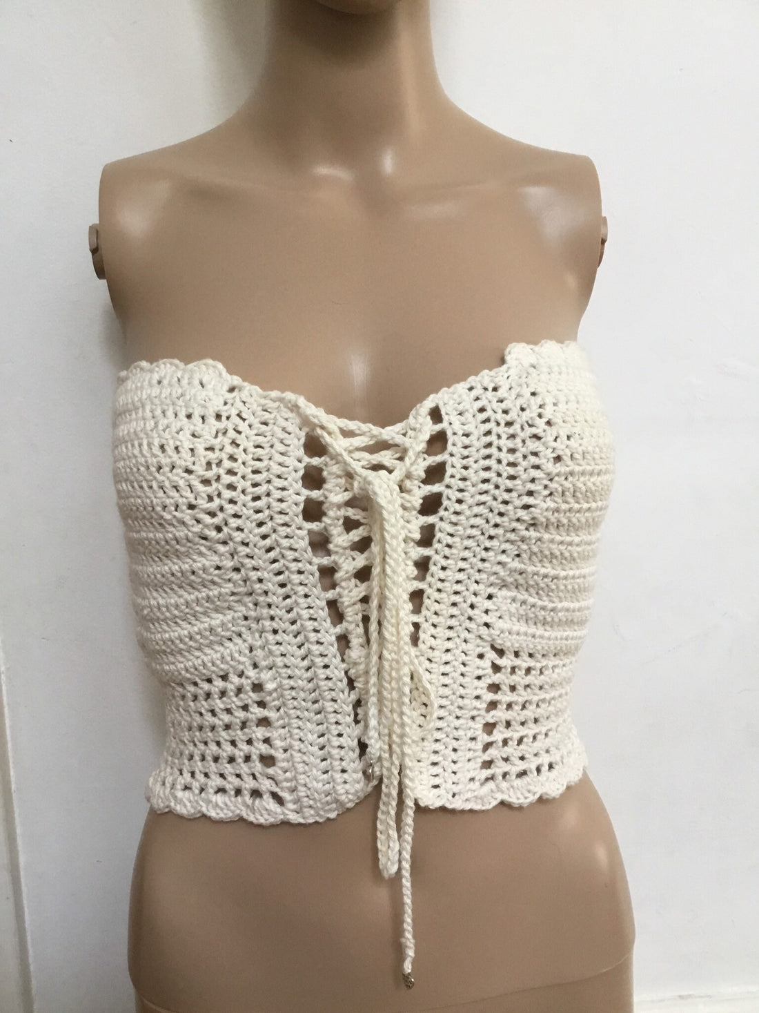 Crochet Crop Top Basque design - Festigal