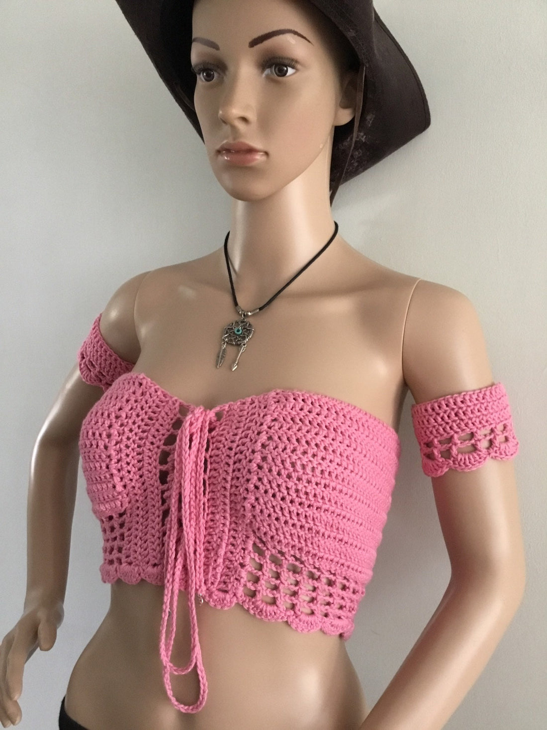 Crochet Crop Top Basque design - Festigal