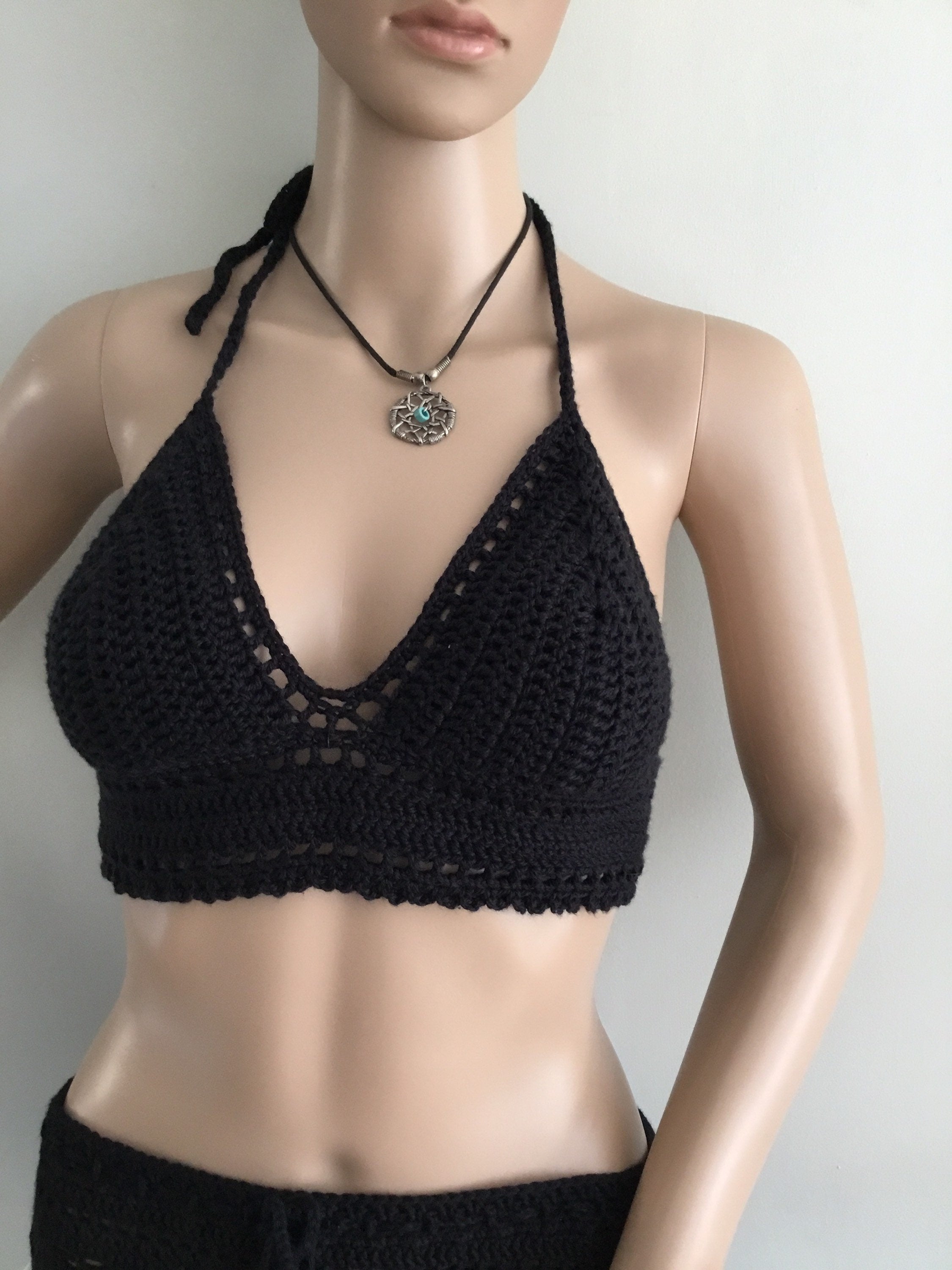 Handmade Crochet Bralette Halter Top - Festigal