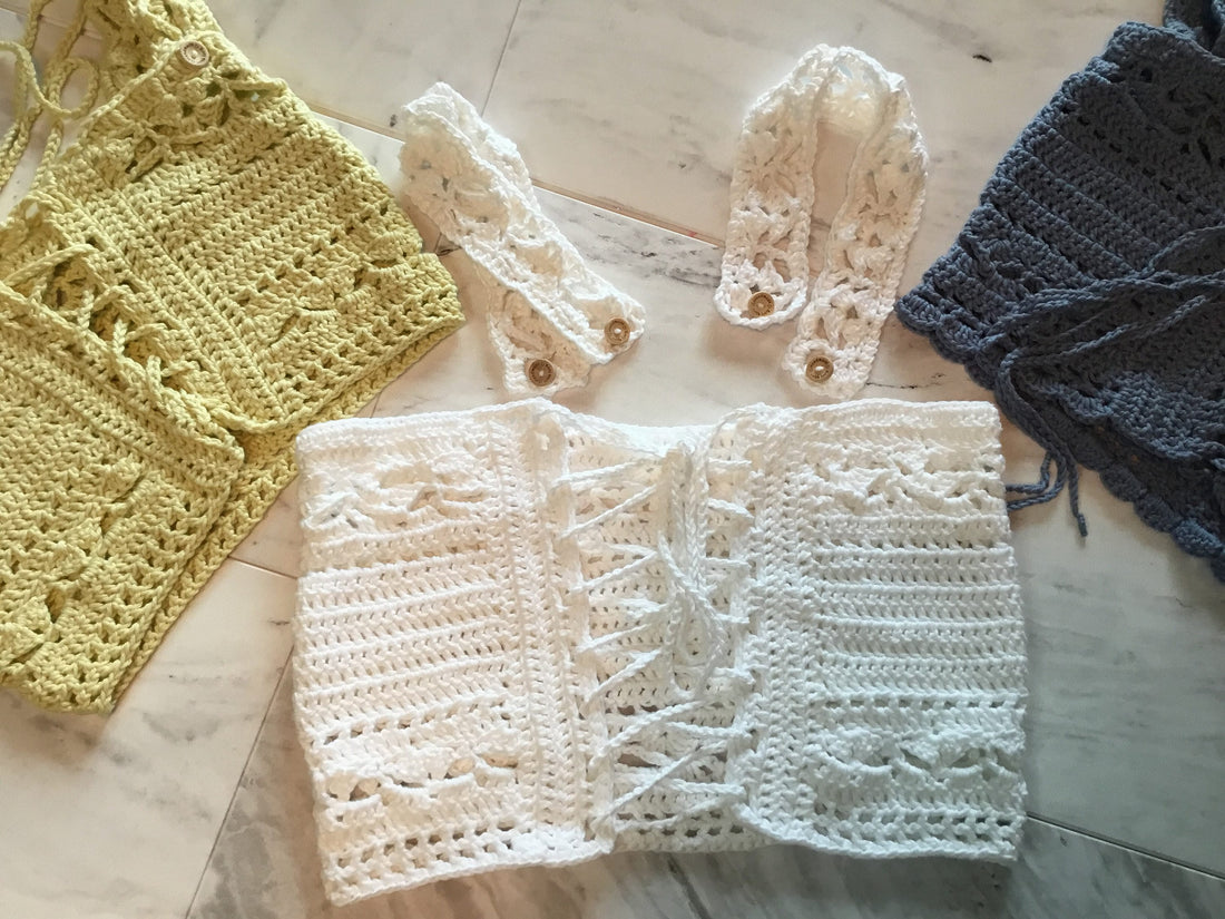 Handmade Crop Tube Top Front Tie Adjustable Removable Straps - Festigal