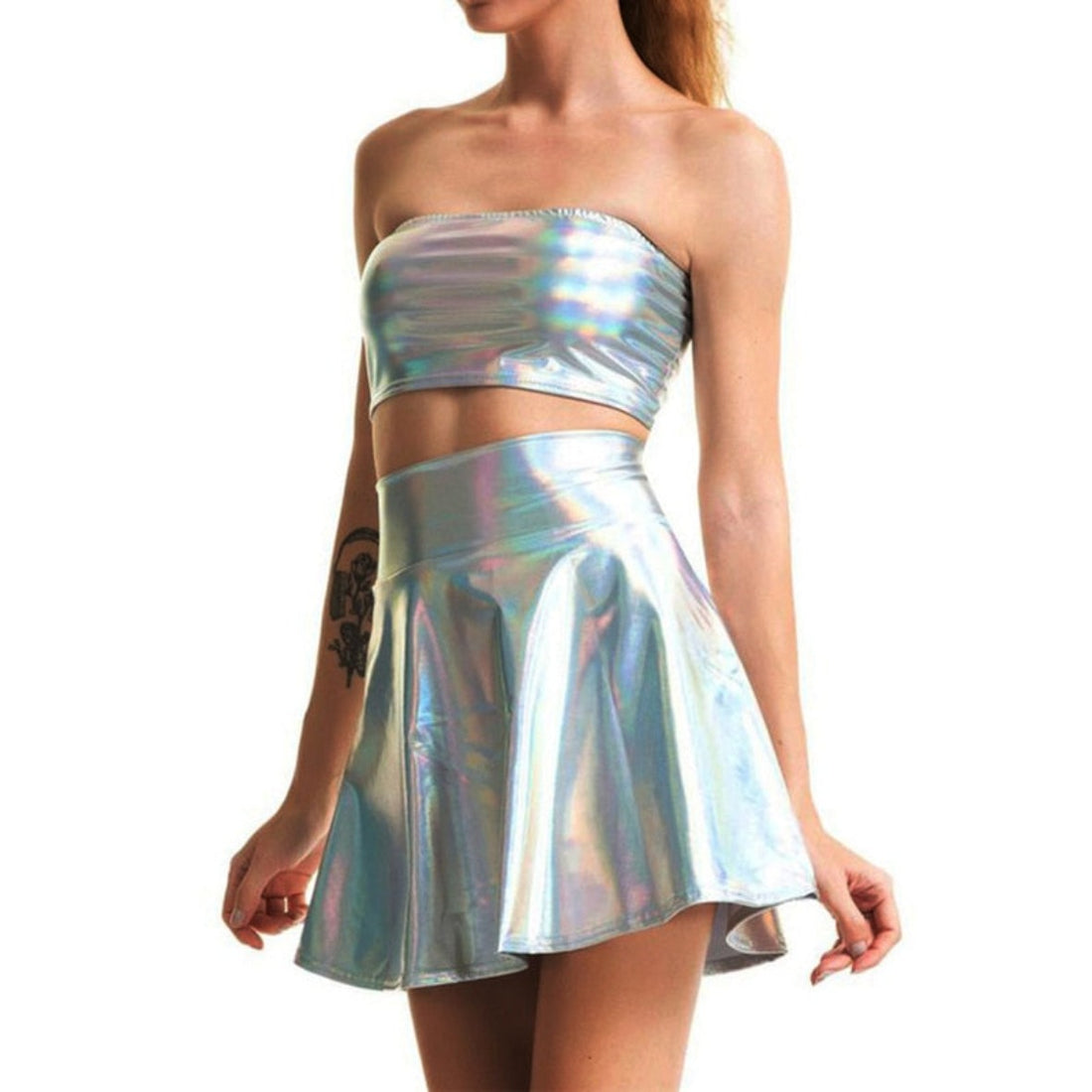 Holographic Silver Two Piece Set - Festigal