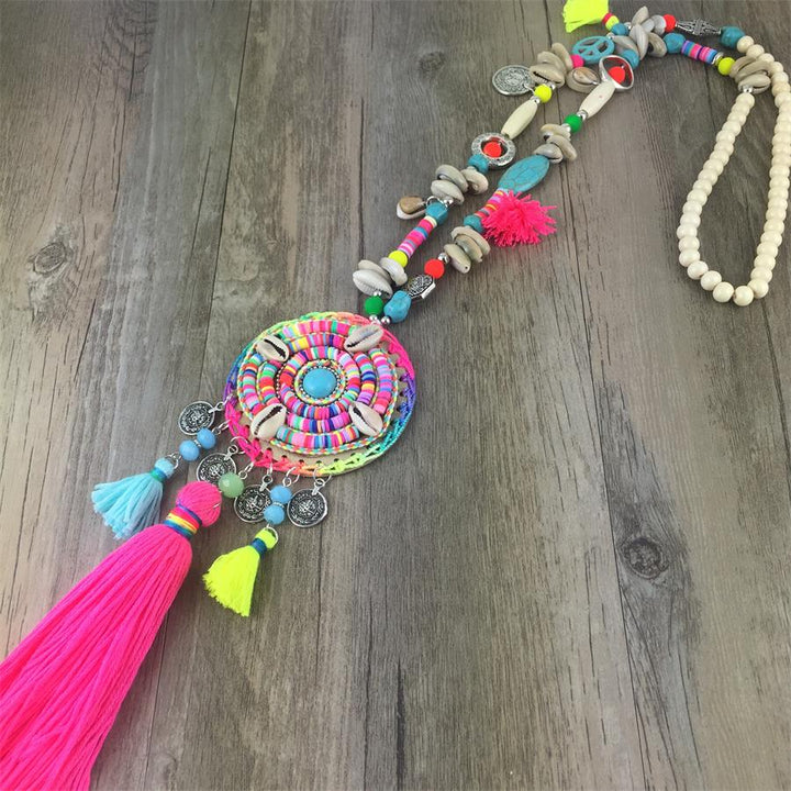 Handmade Long Colourful Necklace - Festigal