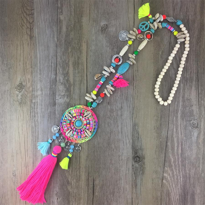 Handmade Long Colourful Necklace - Festigal