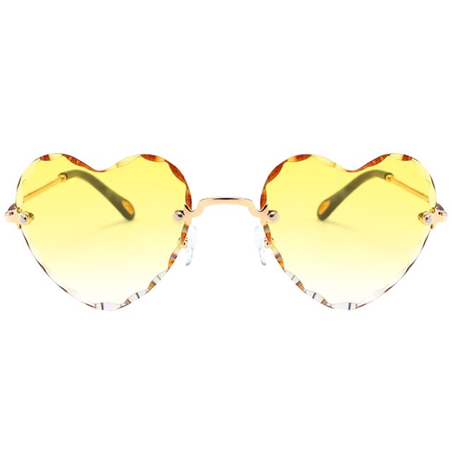 Heart Shaped Rimless UV400 Sunglasses - Festigal