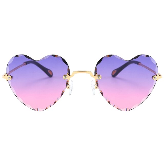 Heart Shaped Rimless UV400 Sunglasses - Festigal