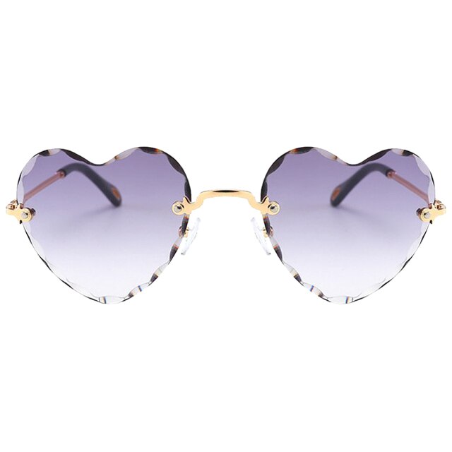 Heart Shaped Rimless UV400 Sunglasses - Festigal