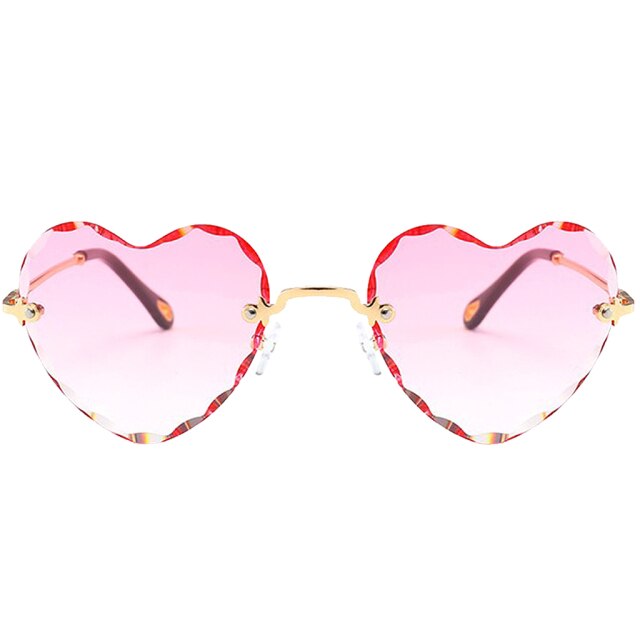 Heart Shaped Rimless UV400 Sunglasses - Festigal