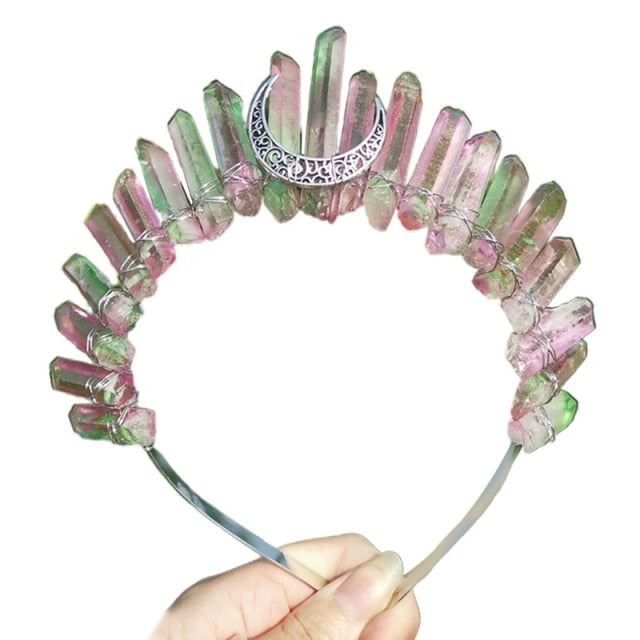 Tiara Rainbow Moon Crystal Headband - Festigal