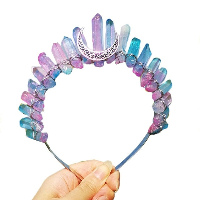 Tiara Rainbow Moon Crystal Headband - Festigal