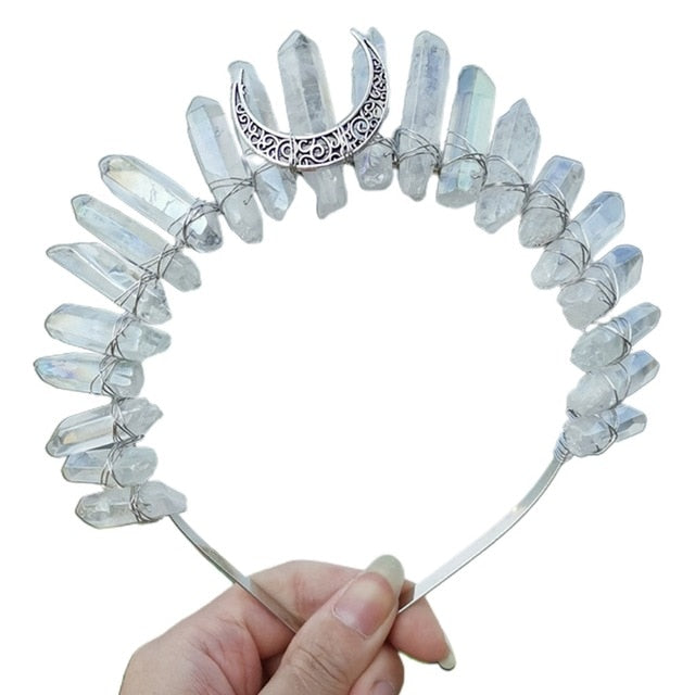 Tiara Rainbow Moon Crystal Headband - Festigal