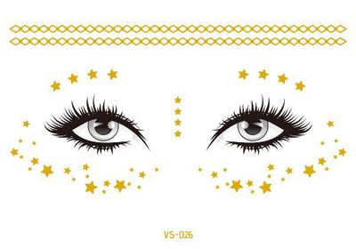 Gold and Silver Tattoo Makeup Stickers - Festigal