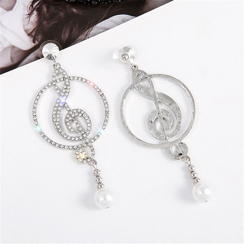 Music Symbol Crystal Drop Earrings - Festigal