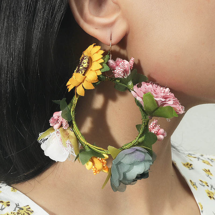 Bohemian Statement Flower Earrings - Festigal