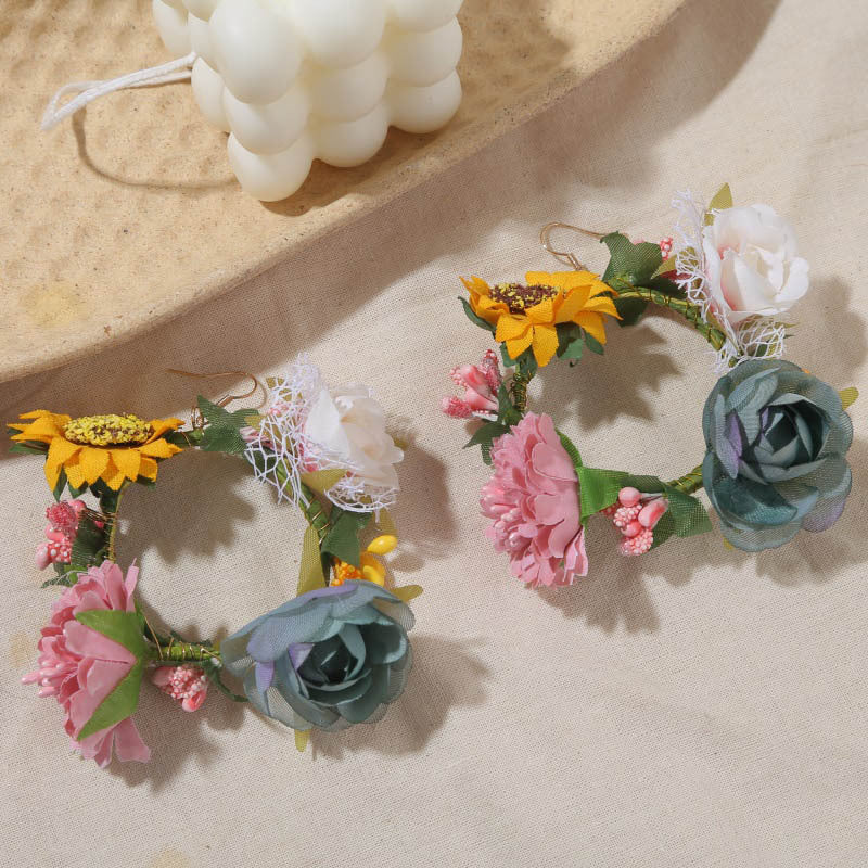 Bohemian Statement Flower Earrings - Festigal