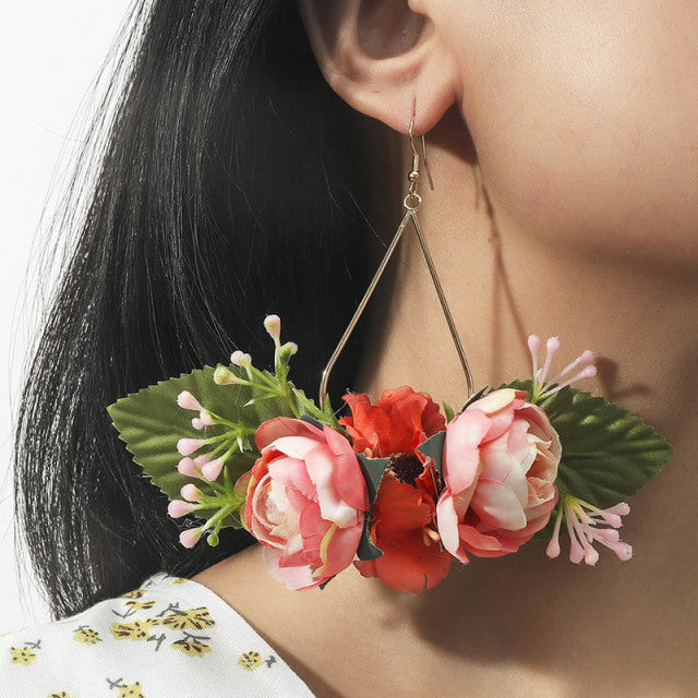 Bohemian Statement Flower Earrings - Festigal
