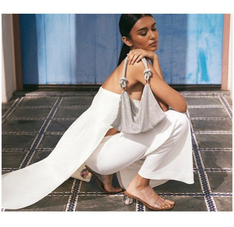 Sparkling Silver Clutch Bag - Festigal