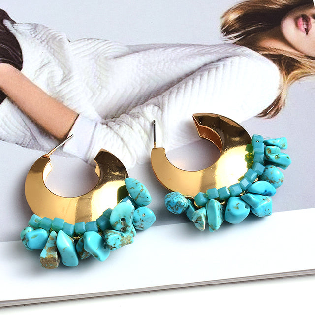 Statement Beaded Hoops - Festigal