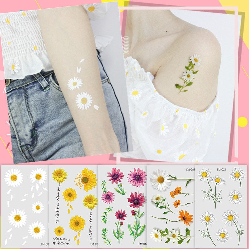 Waterproof Flower Tattoo Stickers - Festigal