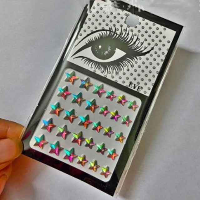 Sparkling Rhinestone Facial Art Stickers - Festigal