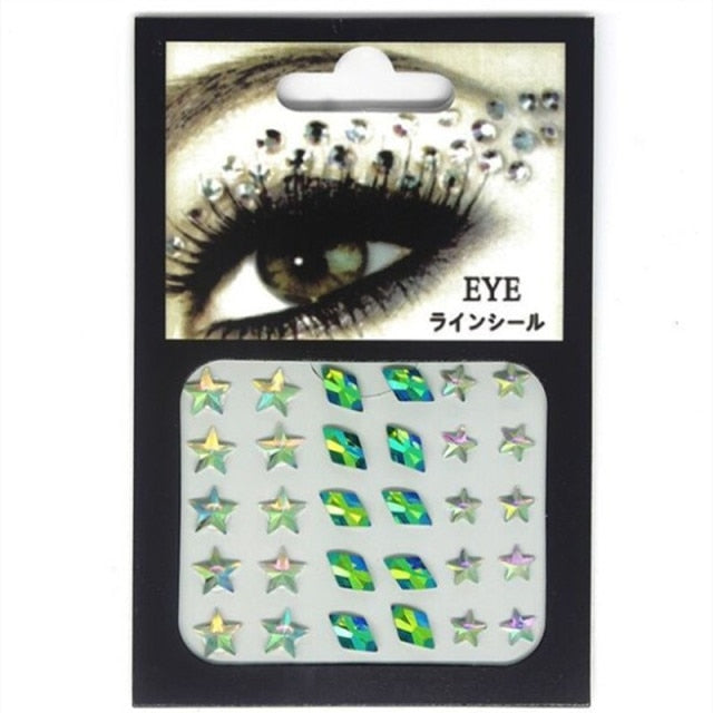 Sparkling Rhinestone Facial Art Stickers - Festigal