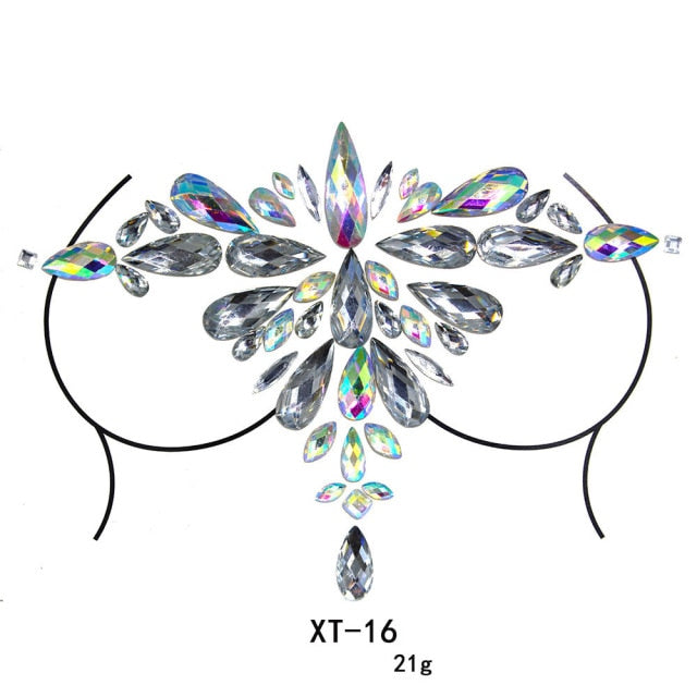 Sparkling Rhinestone Facial Art Stickers - Festigal