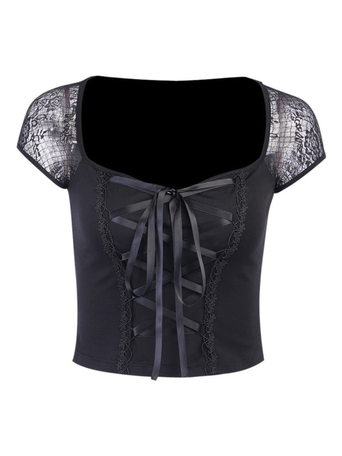 Gothic Corset Style Lace Up Top - Festigal