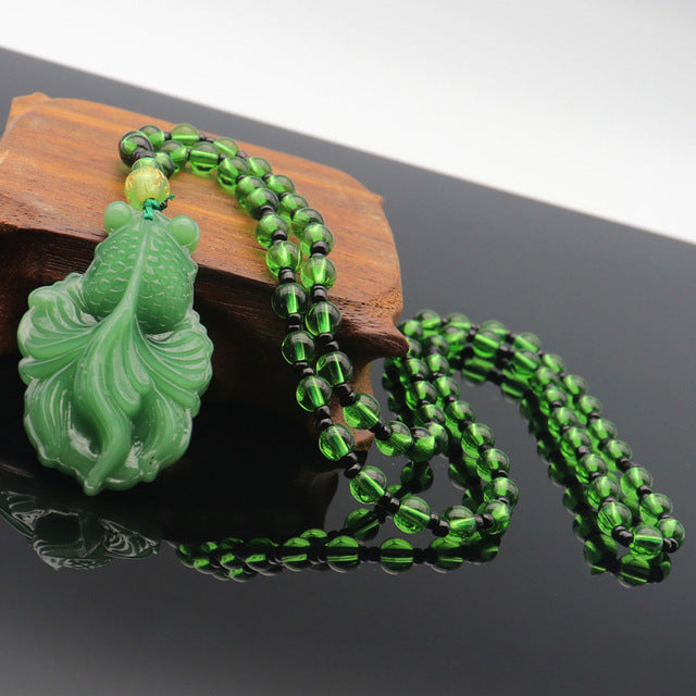 Fluorite Stone Fish Necklace - Festigal